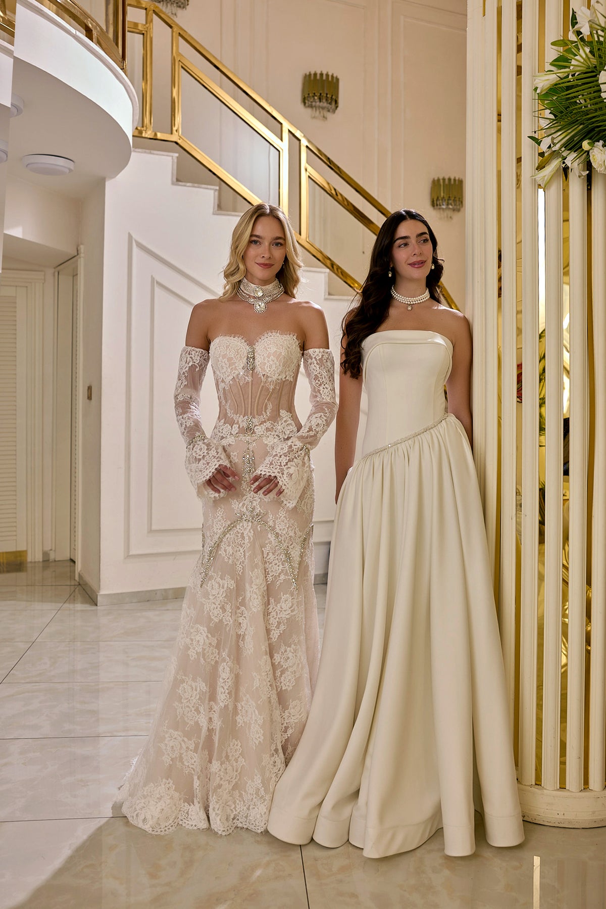 Violetta – Minimalist Couture Ball Gown in Silk Ivory