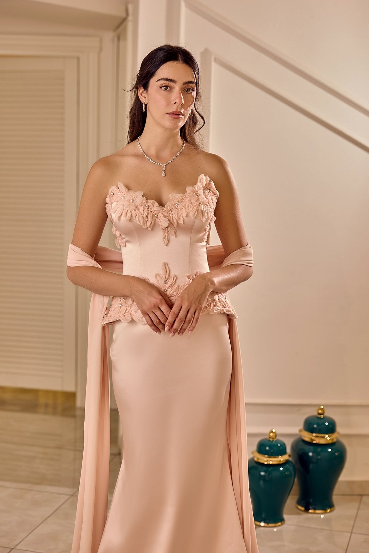 Isolde – Floral Appliqué Couture Gown