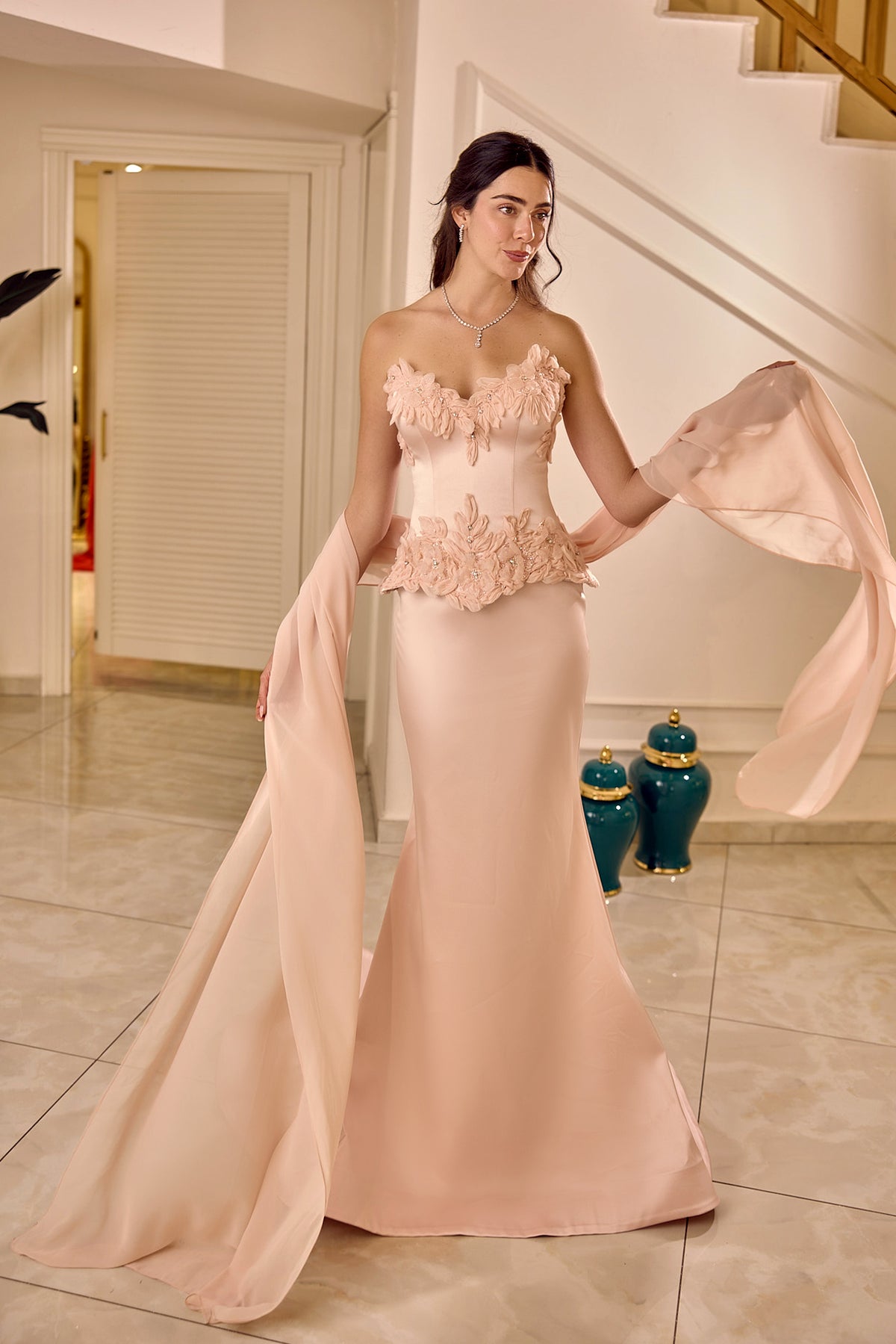 Isolde – Floral Appliqué Couture Gown