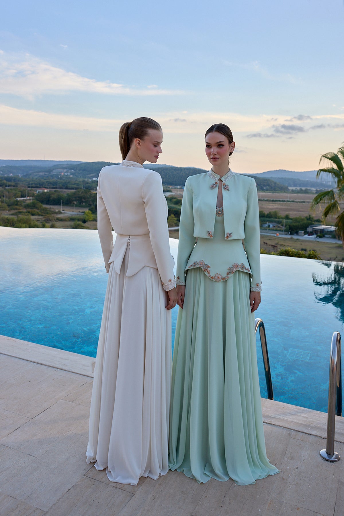 Alessia Embellished Jacket Evening Gown