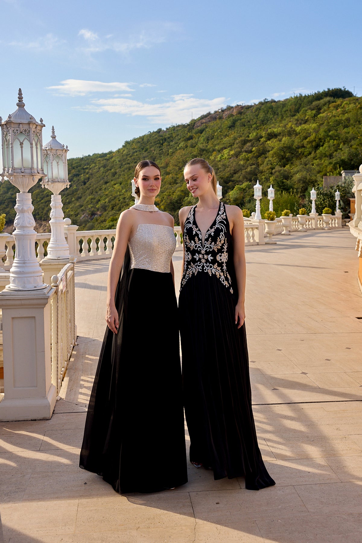Carlotta Embellished Halter Neck Evening Gown