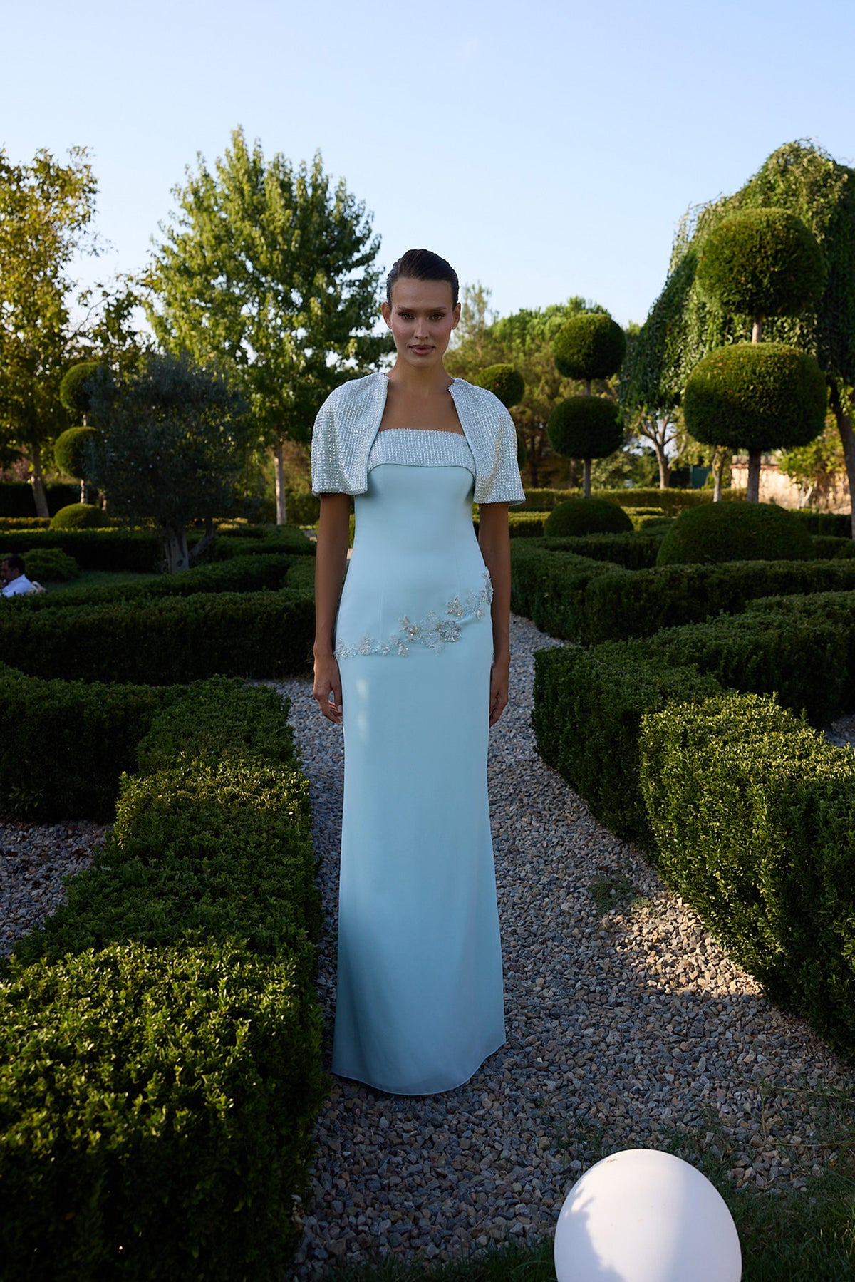 Cielora Ice Blue Bolero Evening Gown