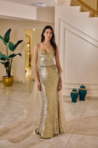 Leonora – Golden Sequin Couture Gown