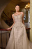 Dora Beaded Corset Bridal Gown with Layered Overskirt