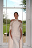 Isabelle Embroidered Cape Evening Gown