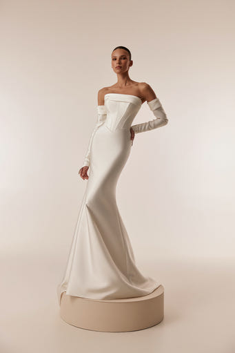 Vega minimal off shoulder mermaid bridal gown