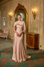 Gemma – Nude Rose Couture Evening Gown with Embellished Cape Detail