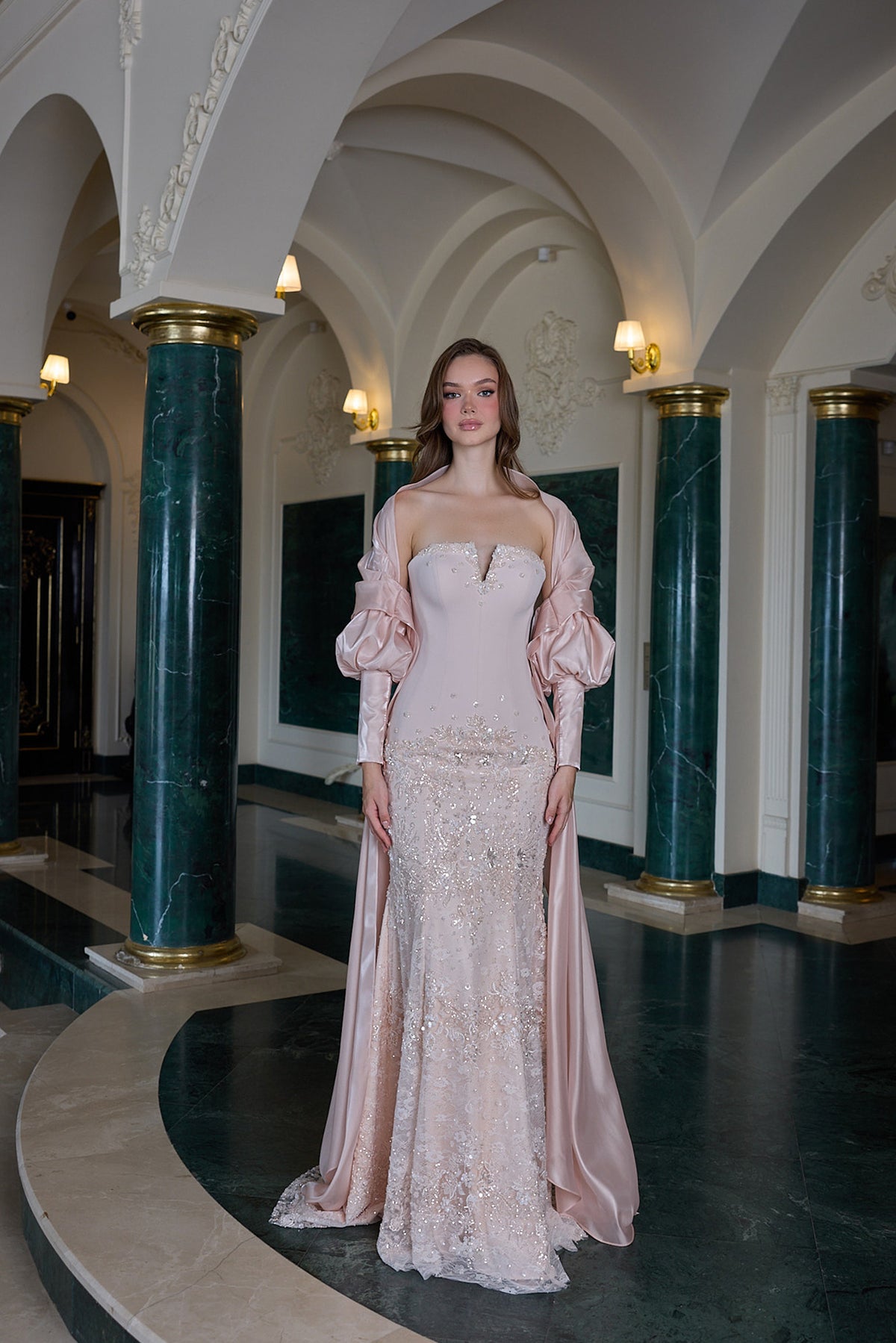 Fiorella Embellished Off-Shoulder Evening Gown