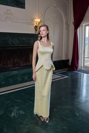 Dahlia Embellished Column Evening Dress