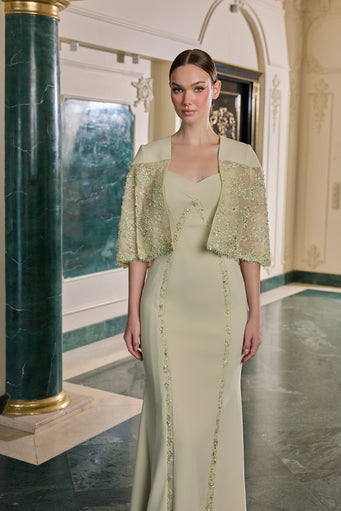 Lucienne Embellished Bolero Evening Gown
