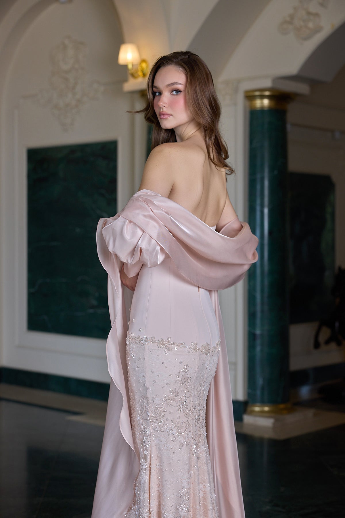 Fiorella Embellished Off-Shoulder Evening Gown