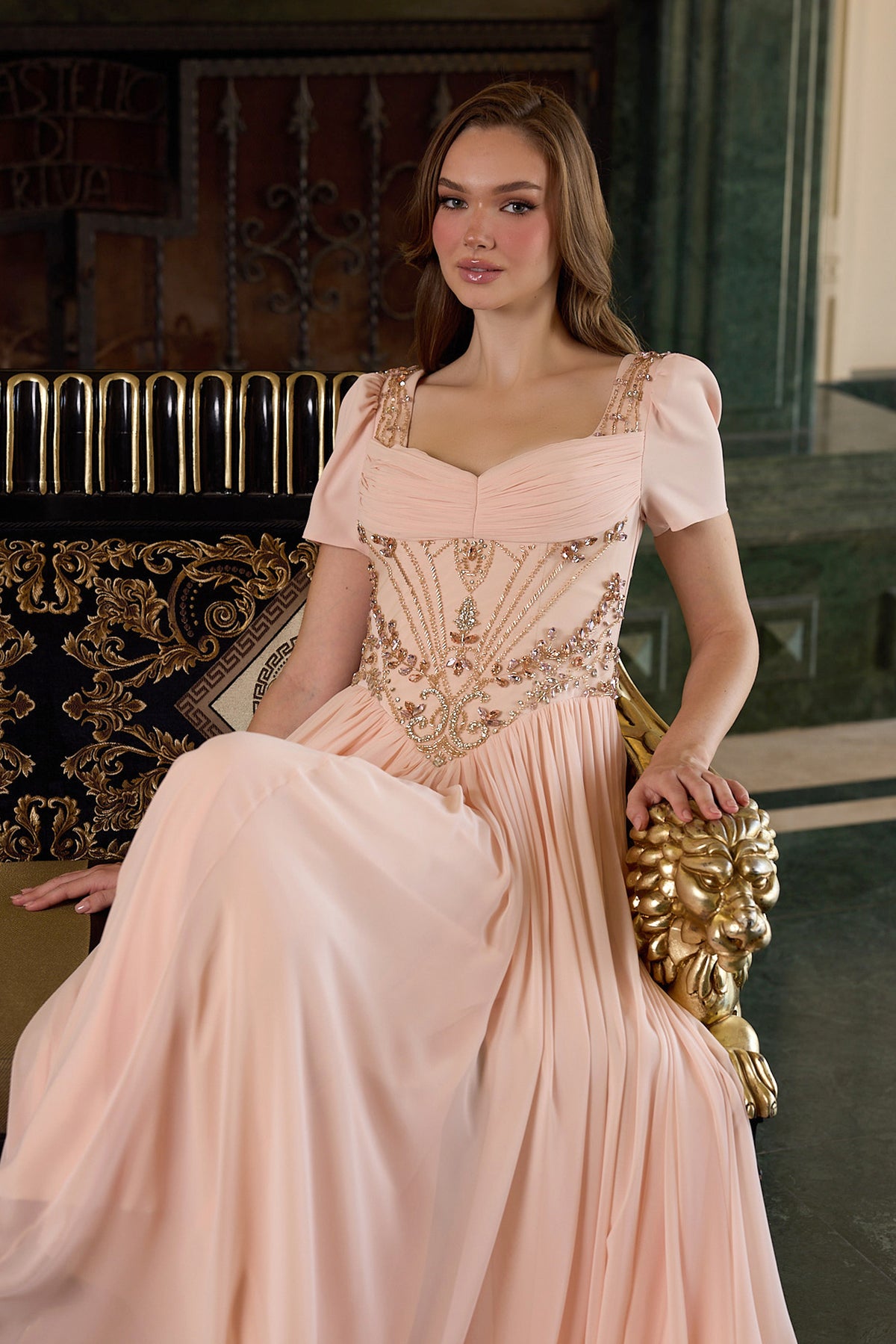 Inessa Embellished Corset Evening Gown