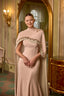 Gemma – Nude Rose Couture Evening Gown with Embellished Cape Detail