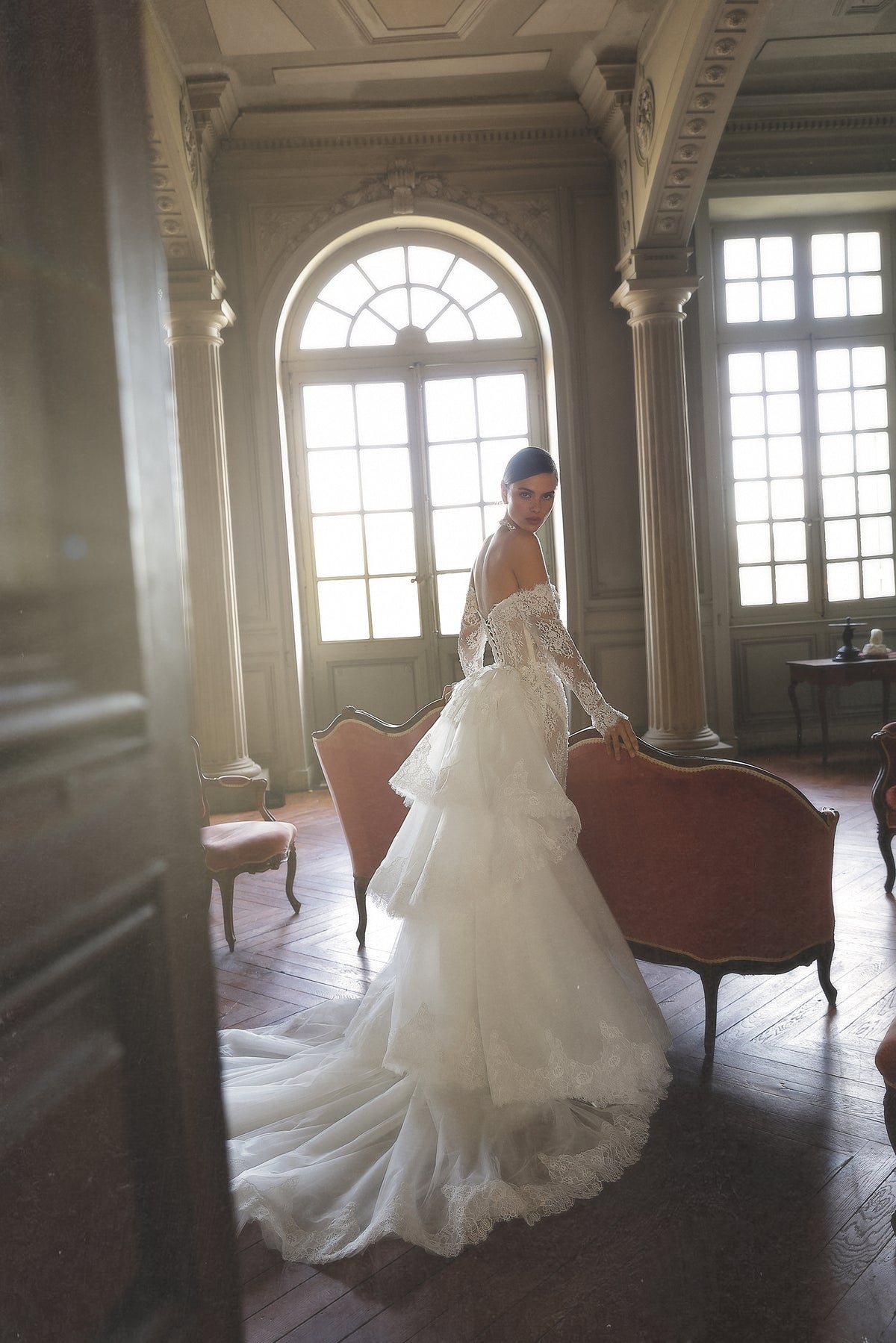 Encore by Maison Harleen couture gown — elegant back view showing the gown structure