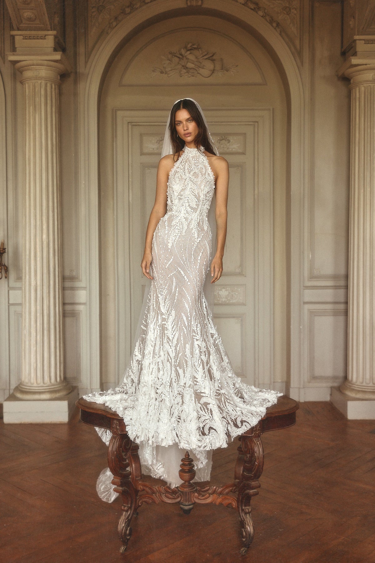 Fargo by Maison Harleen couture gown — elegant back view showing the gown structure