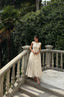 Scarlett Minimal Satin Ivory Midi Evening Dress