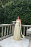 Savannah Draped Neck Soft Ivory Evening Gown