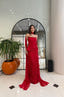 Amelia Red Cape Couture Gown