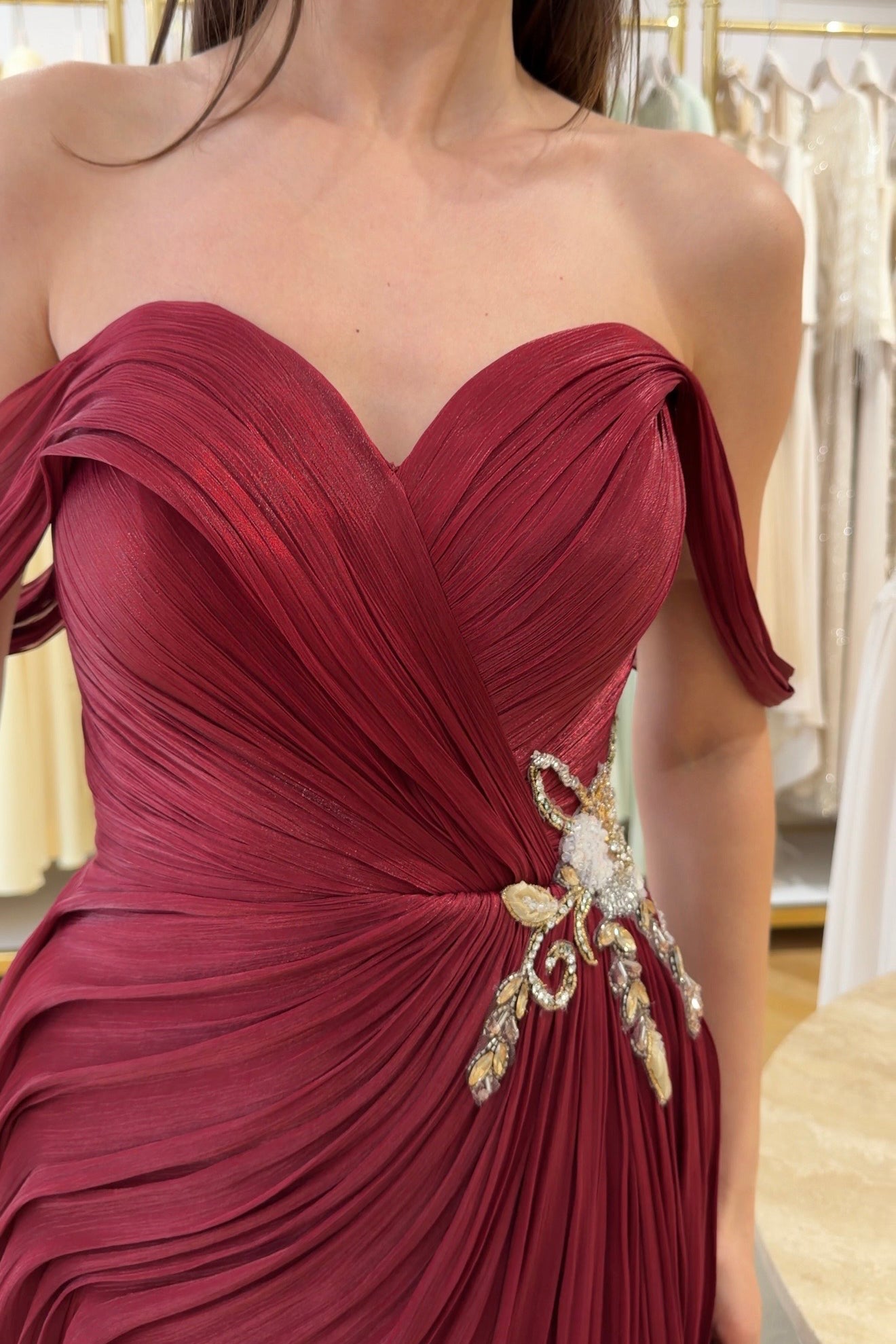 Chelsea Draped Chiffon Couture Gown