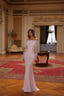 Penelope’s Off-Shoulder Embellished Couture Gown in Blush Pink