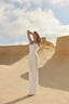 Pierre Strapless Minimalist Bridal Gown with Floral Sculpted Detail