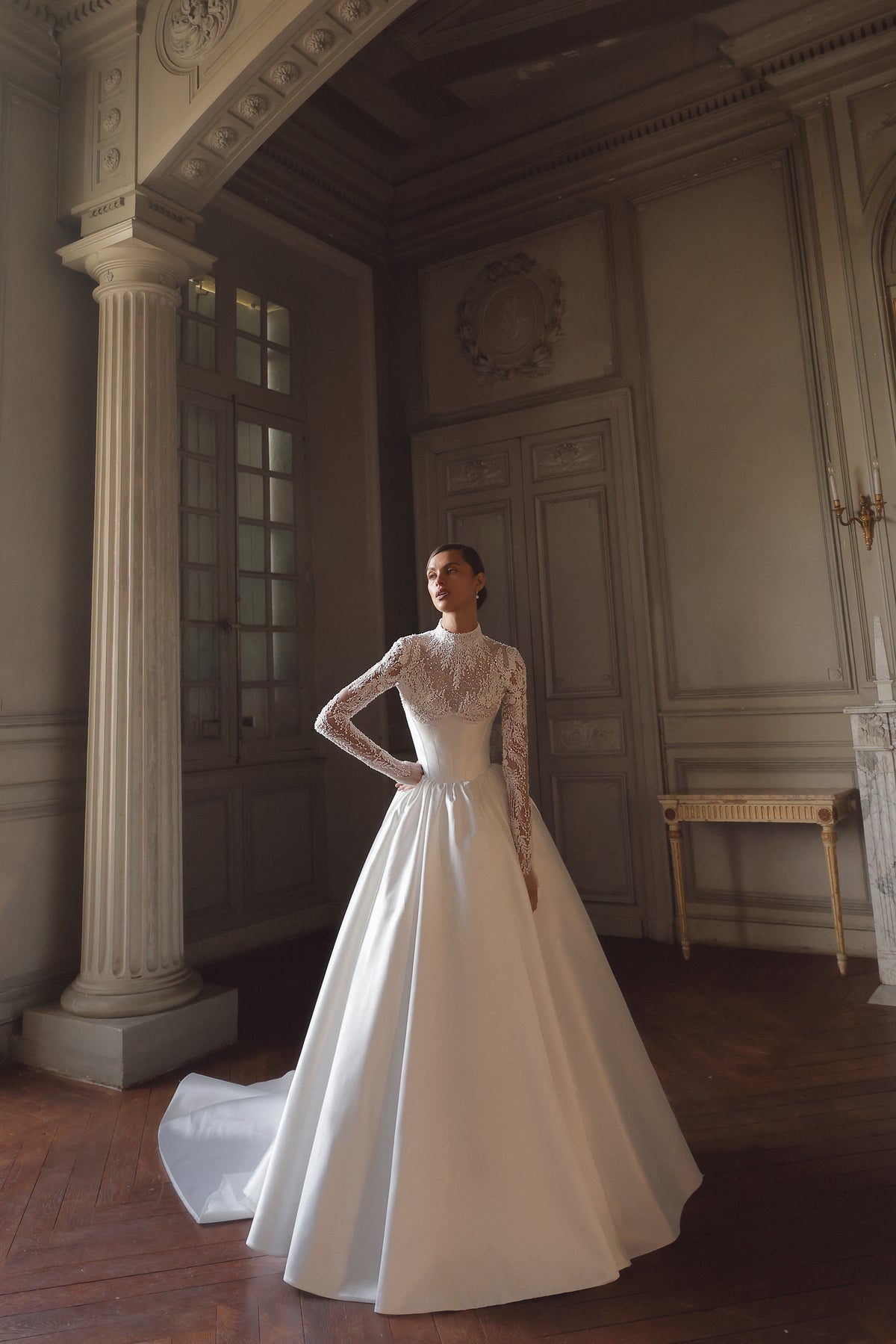Prisma by Maison Harleen couture gown — full-length front view of the couture silhouette