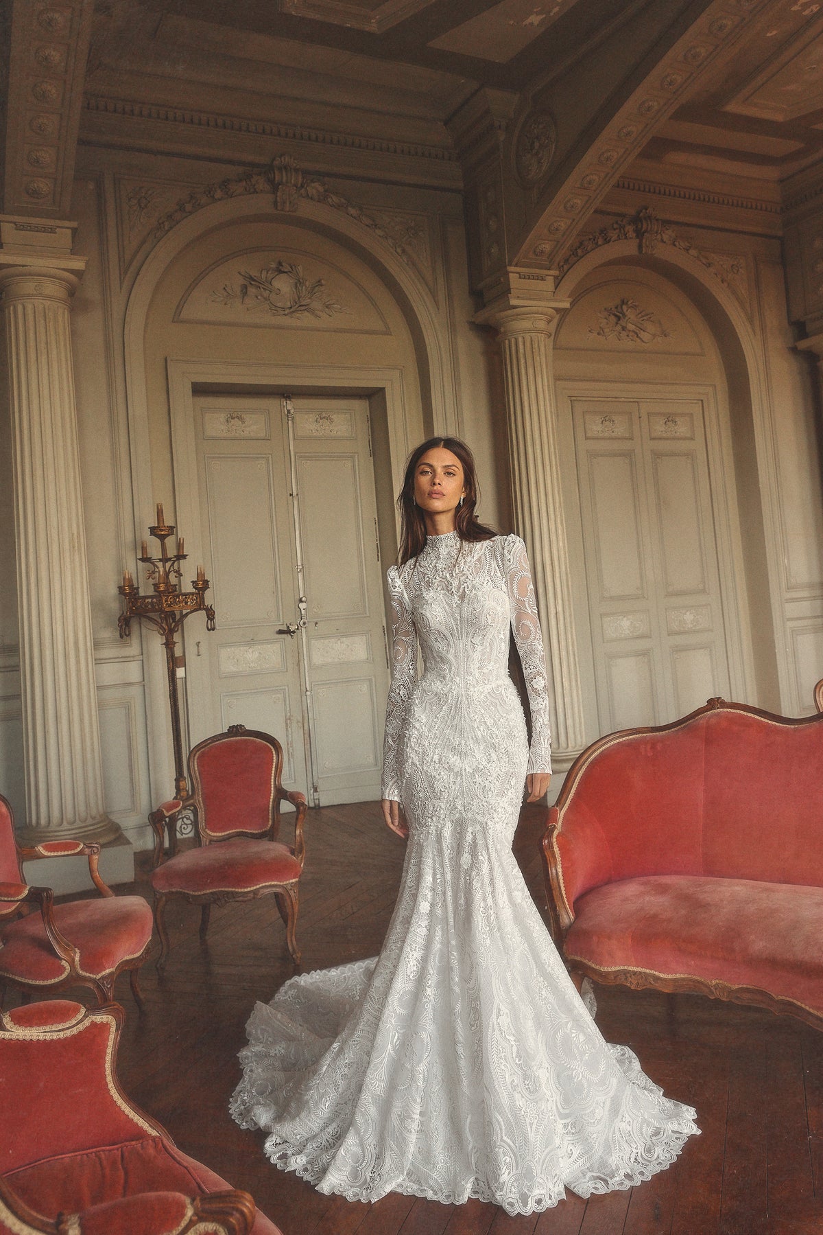 Reed by Maison Harleen couture gown — full-length front view of the couture silhouette