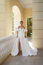 Rosie Off-Shoulder Structured Ball Gown with Dramatic Sleeves