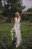 Rubia Deep V Halter Satin Gown with Draped Waist