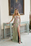 Stella Floral Embroidered Sage Green Evening Gown