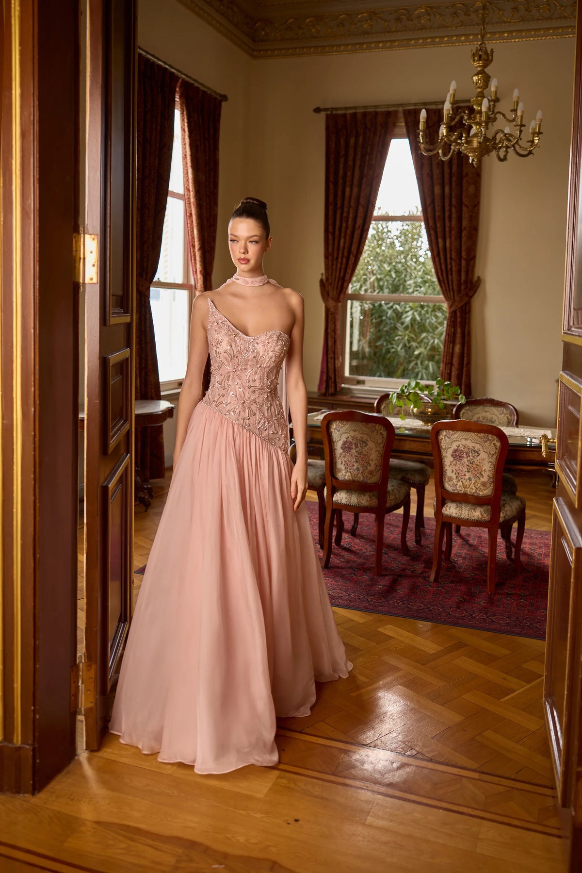 Vivienne – Embellished One-Shoulder Ball Gown