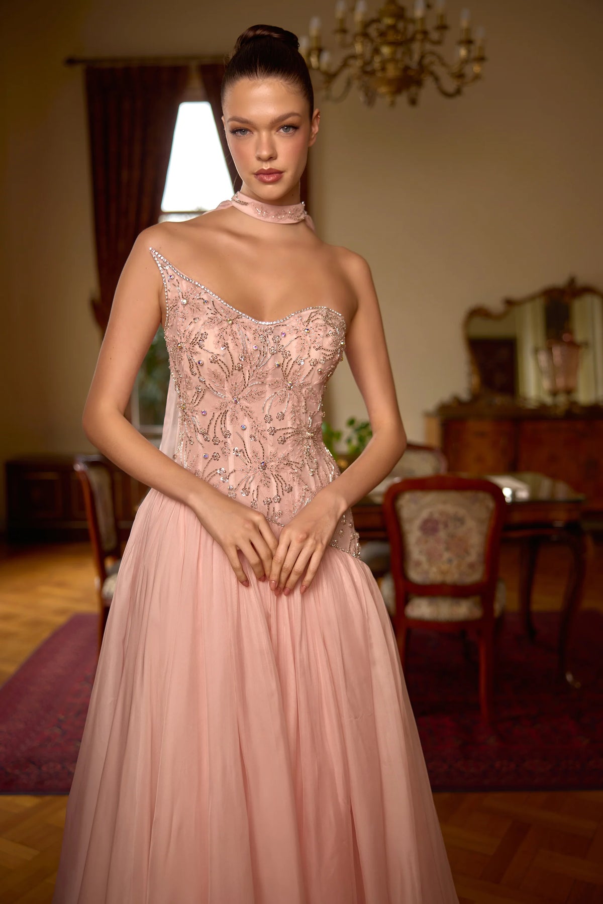 Vivienne – Embellished One-Shoulder Ball Gown