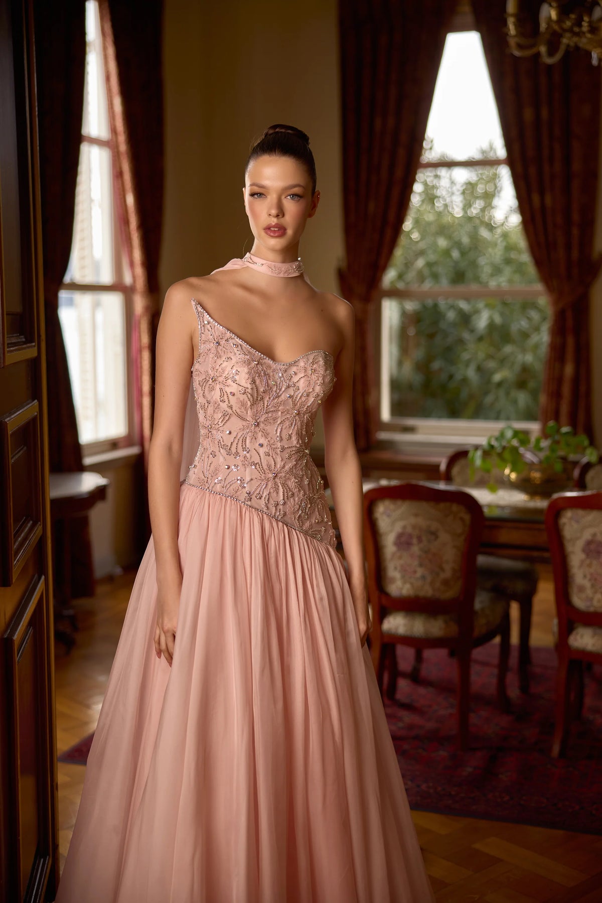 Vivienne – Embellished One-Shoulder Ball Gown