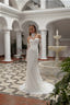 Aisha Lace Mermaid Wedding Dress with Corset Bodice and Detachable Lace Sleeves