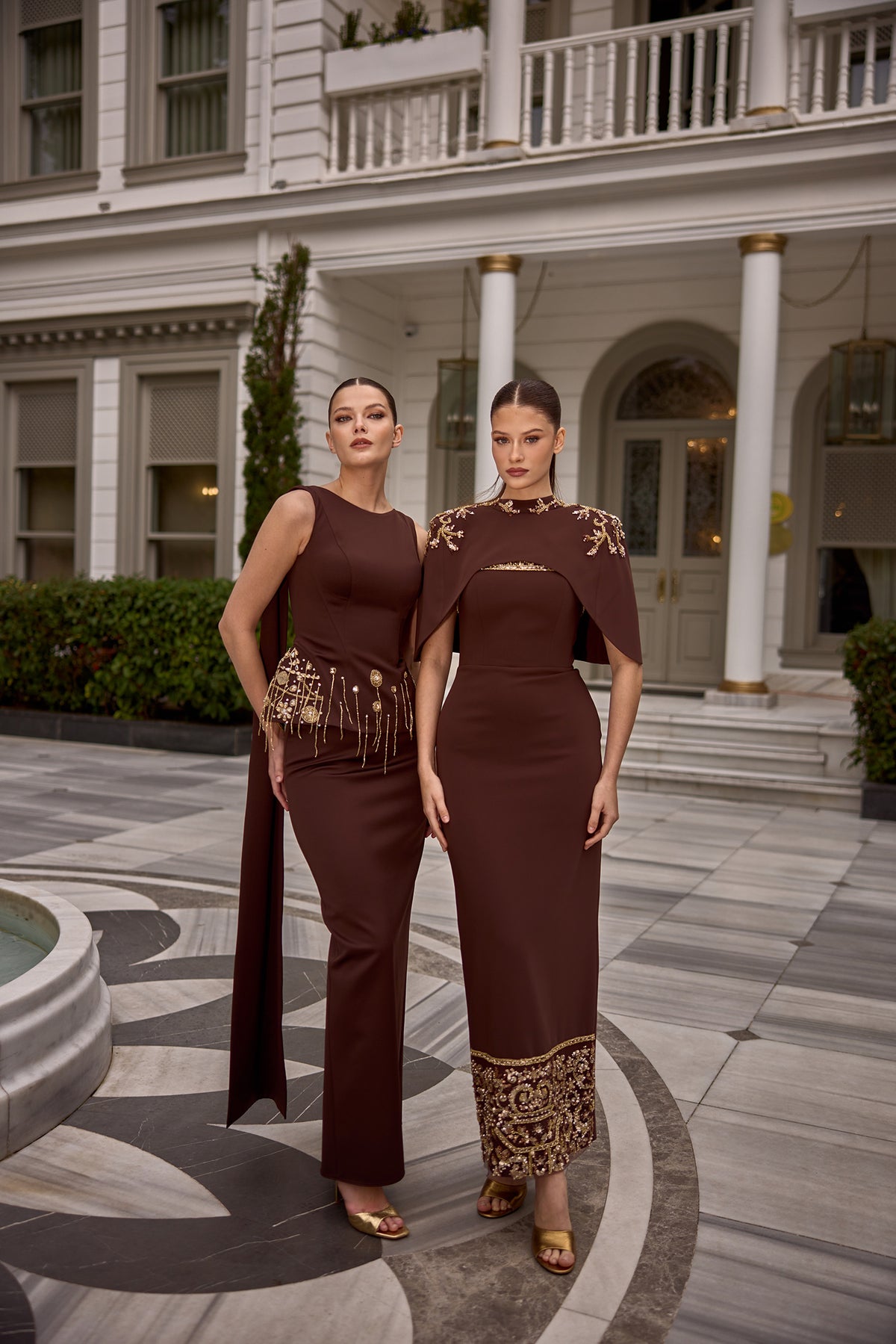 Luxury formal dress featuring minimal design and delicate embellishment details