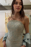 Sophisticated lace maxi gown designed for weddings and formal occasions