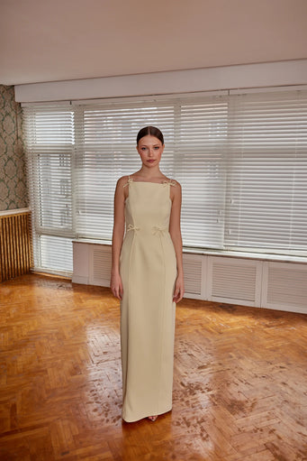 Seren Minimal Bow Detail Evening Dress